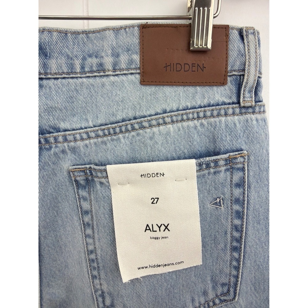 Hidden Jeans Alyx Baggy Jean Light Wash High Rise Wide Leg Denim 27 NEW - Picture 9 of 15